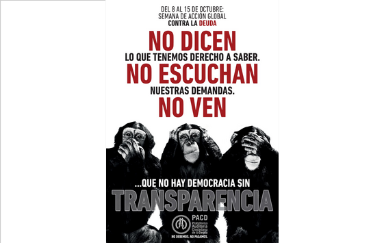 “Setmana d’Acció Global contra el Deute Il·legítim i les Institucions Financeres Internacionals” per la Plataforma Auditoria Ciutadana del Deute