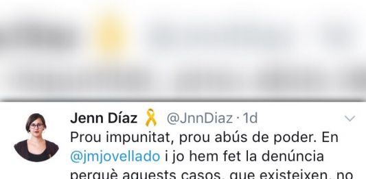 La diputada baixllobregatina d’ERC, Jenn Díaz, denuncia que un policia va escopir quan passava i la va insultar