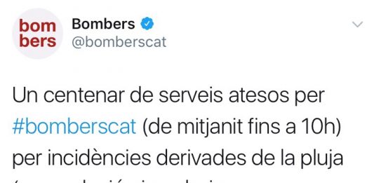 Els Bombers fan una cinquantena de serveis arran de les pluges al Baix Llobregat