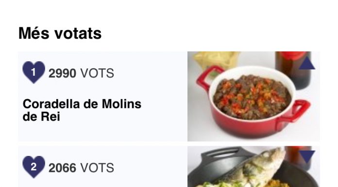 “La Coradella” de Molins de Rei, finalista del concurs popular “El Plat Favorit dels Catalans”