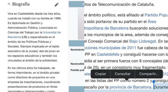 El PP de Castelldefels manipula la Viquipèdia per atribuir èxits al seu candidat i menysprear la seva contrincant