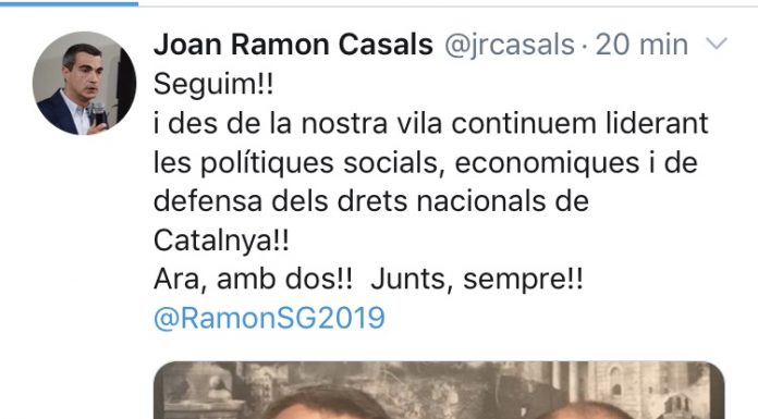 Joan Ramon Casals decideix, in extremis, no renunciar a l’alcaldia de Molins de Rei