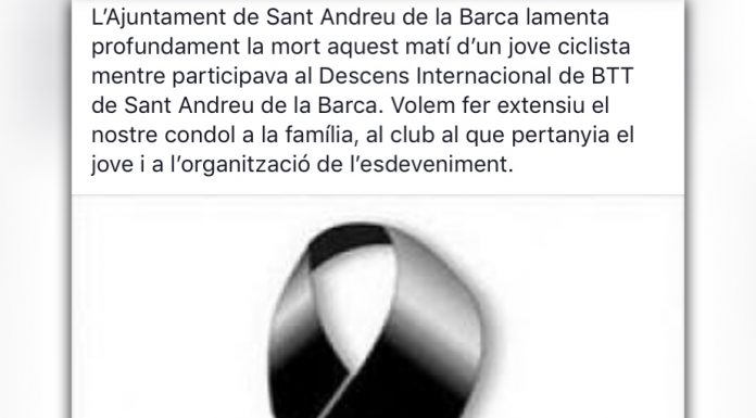 Mor un ciclista de 32 anys mentre participava del Descens Internacional de BTT de Sant Andreu de la Barca