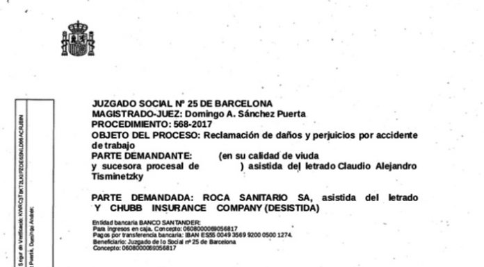 El Jutjat Social considera l’empresa Roca Sanitarios responsable de la Gran Invalidesa d’un antic treballador de la fàbrica de Gavà