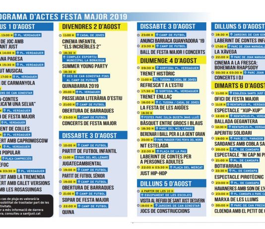 Compte enrere per l’inici de la Festa Major de Sant Just