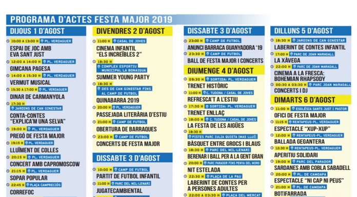 Compte enrere per l’inici de la Festa Major de Sant Just