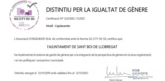 Sant Boi rep un distintiu internacional com a municipi capdavanter en la lluita per la igualtat
