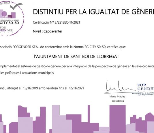 Sant Boi rep un distintiu internacional com a municipi capdavanter en la lluita per la igualtat