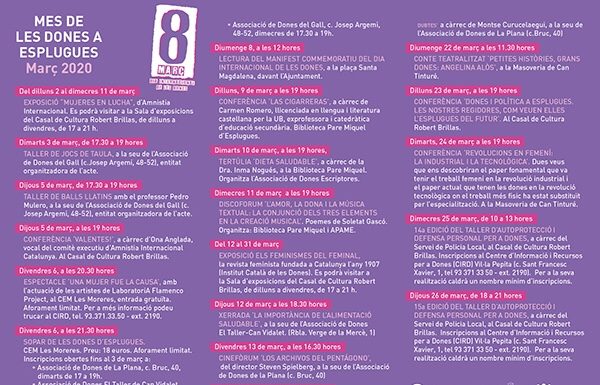 Esplugues celebra aquest mes de març el “Mes de les Dones”, amb una vintena d’activitats