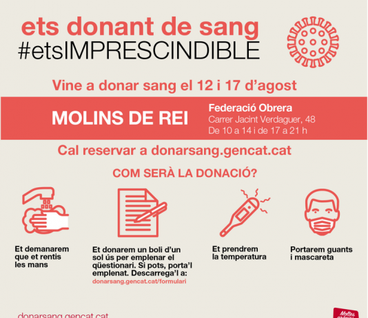 Campanya especial de donació de sang a Molins de Rei