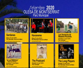 L’Ajuntament d’Olesa organitza el cicle Nits de música al Parc per a les nits de dissabte de setembre