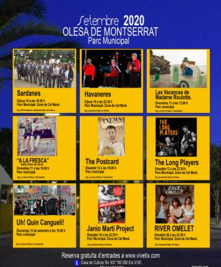 L’Ajuntament d’Olesa organitza el cicle Nits de música al Parc per a les nits de dissabte de setembre