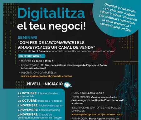 Formació per millorar la digitalització dels comerços i serveis de Molins de Rei