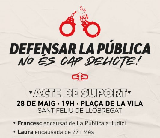 Protestes al Baix Llobregat davant les penes que demana Fiscalia a un grup d’estudiants, per una vaga contra la pujada de taxes universitàries