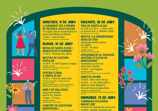 Olesa celebra Santa Oliva 2021 amb activitats adaptades a les restriccions anticòvid