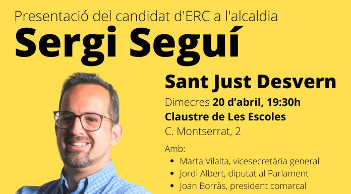 Presentació de Sergi Seguí com a cap de llista d’ERC a Sant Just Desvern