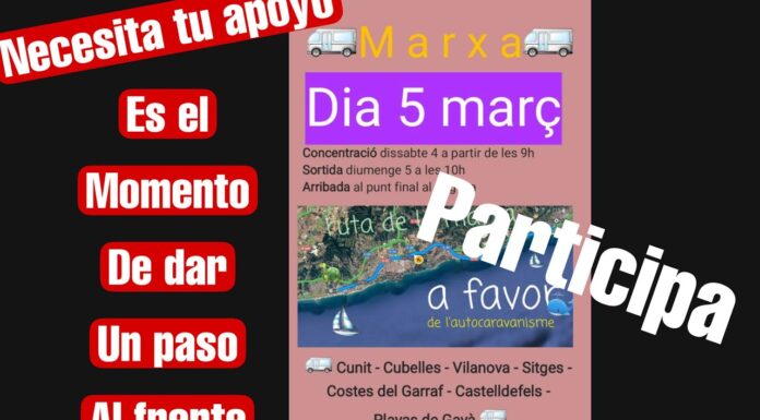 Marxa lenta d’autocaravanes aquest diumenge entre Cunit i Gavà