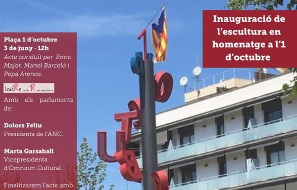 Molins de Rei inaugura aquest dissabte el monument a l’1 d’octubre