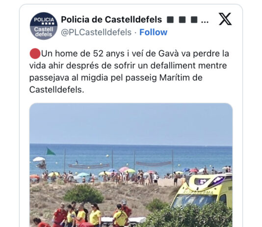 Mor a Castelldefels un veí de Gavà, després de patir un desmai al passeig marítim de la localitat baixllobregatina