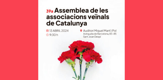La 39a assemblea del moviment veïnal català debatrà el seu full de ruta aquest dissabte al Baix Llobregat