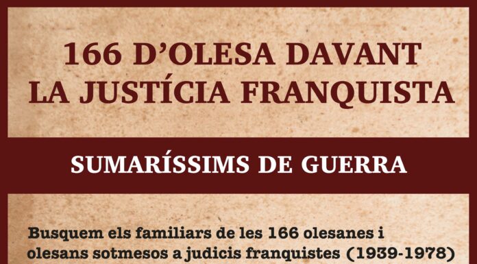 Olesa de Montserrat inicia una crida per localitzar familiars de víctimes de judicis sumaríssims