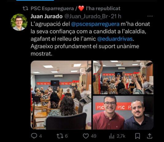 El PSC d’Esparreguera avala per unanimitat que Juan Jurado sigui el candidat a l’alcaldia