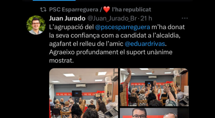 El PSC d’Esparreguera avala per unanimitat que Juan Jurado sigui el candidat a l’alcaldia
