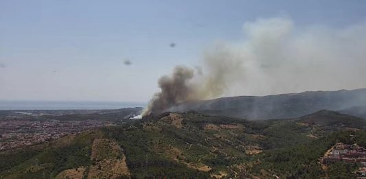 Un incendi forestal a Gavà obliga a confinar diversos sectors de Gavà, Sant Climent i Viladecans i activa l’Es-Alert